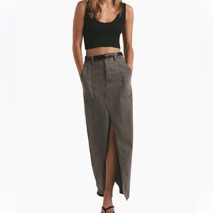 NEW Favorite Daughter The Sadie Utility Maxi Skirt in Kalamata